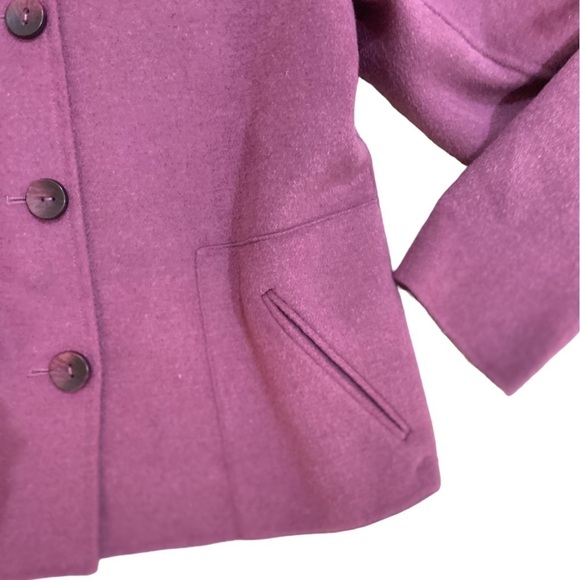 J Jill wool/angora blend dusty berry collarless jacket big tonal buttons medium - Picture 4 of 11